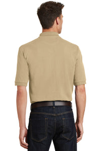 Port Authority Heavyweight Cotton Pique Polo with Pocket - Stone Back