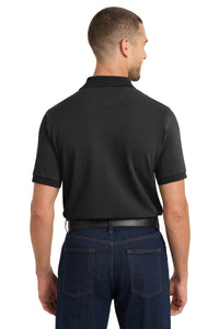Port Authority Heavyweight Cotton Pique Polo - Black Back
