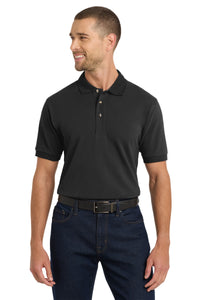 Port Authority Heavyweight Cotton Pique Polo - Black