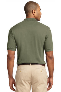 Port Authority Heavyweight Cotton Pique Polo - Faded Olive Back