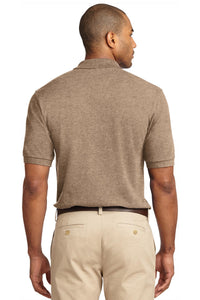 Port Authority Heavyweight Cotton Pique Polo - Khaki Heather Back