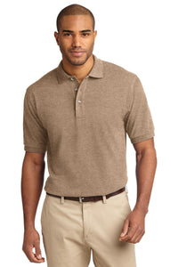 Port Authority Heavyweight Cotton Pique Polo - Khaki Heather