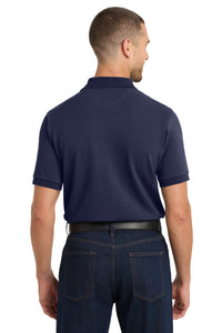 Port Authority Heavyweight Cotton Pique Polo - Navy Back