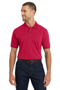 Port Authority Heavyweight Cotton Pique Polo - Red