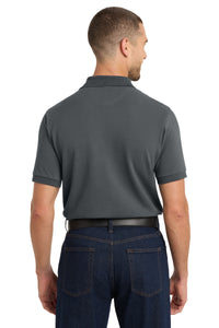 Port Authority Heavyweight Cotton Pique Polo - Steel Grey Back