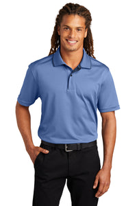 Sport-Tek Dri-Mesh Polo with Tipped Collar and Piping - Blueberry/ Navy