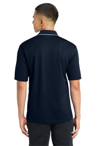 Sport-Tek Dri-Mesh Polo with Tipped Collar and Piping - Navy/ White Back