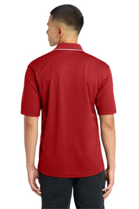Sport-Tek Dri-Mesh Polo with Tipped Collar and Piping - Red/ White Back