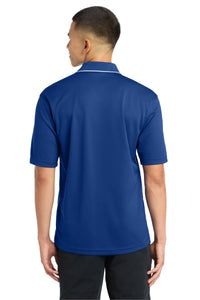 Sport-Tek Dri-Mesh Polo with Tipped Collar and Piping - Royal/ White Back