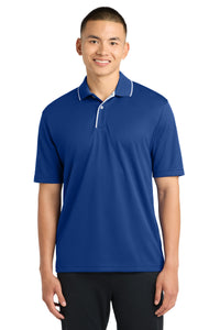 Sport-Tek Dri-Mesh Polo with Tipped Collar and Piping - Royal/ White