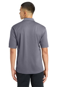 Sport-Tek Dri-Mesh Polo with Tipped Collar and Piping - Steel/ Black Back