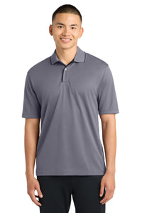 Sport-Tek Dri-Mesh Polo with Tipped Collar and Piping - Steel/ Black