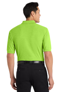 Port Authority Extended Size Silk Touch Polo K500ES - Lime Back