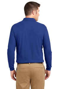Port Authority Silk Touch Long Sleeve Polo - Royal Back