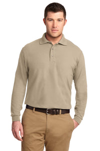 Port Authority Silk Touch Long Sleeve Polo - Stone