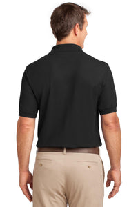 Port Authority Silk Touch Polo with Pocket - Black Back