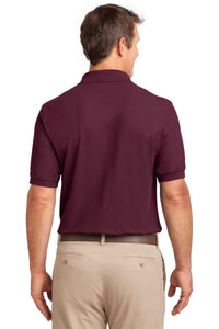 Port Authority Silk Touch Polo with Pocket - Burgundy Back