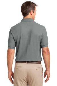 Port Authority Silk Touch Polo with Pocket - Cool Grey Back