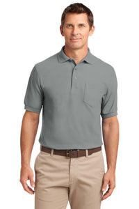 Port Authority Silk Touch Polo with Pocket - Cool Grey