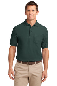 Port Authority Silk Touch Polo with Pocket - Dark Green
