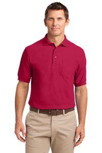 Port Authority Silk Touch Polo with Pocket - Red
