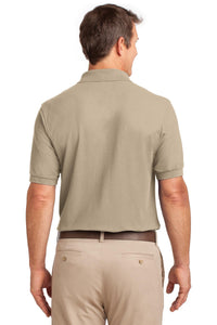 Port Authority Silk Touch Polo with Pocket - Stone Back
