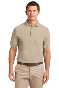 Port Authority Silk Touch Polo with Pocket - Stone