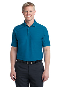 DISCONTINUED Port Authority Horizontal Texture Polo - Peacock Blue