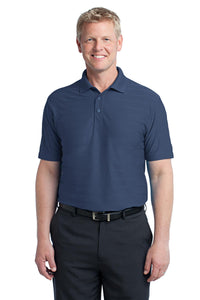 DISCONTINUED Port Authority Horizontal Texture Polo - Regatta Blue