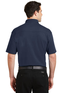 Port Authority Silk Touch Interlock Performance Polo - Navy Back