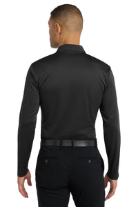 Port Authority Silk Touch Performance Long Sleeve Polo - Black Back