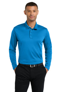 Port Authority Silk Touch Performance Long Sleeve Polo - Brilliant Blue