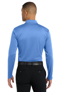 Port Authority Silk Touch Performance Long Sleeve Polo - Carolina Blue Back