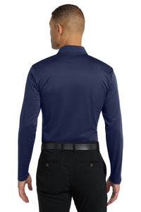 Port Authority Silk Touch Performance Long Sleeve Polo - Navy Back