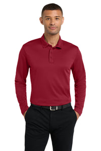 Port Authority Silk Touch Performance Long Sleeve Polo - Red