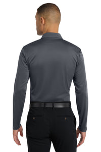 Port Authority Silk Touch Performance Long Sleeve Polo - Steel Grey Back