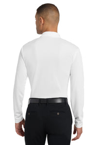 Port Authority Silk Touch Performance Long Sleeve Polo - White Back