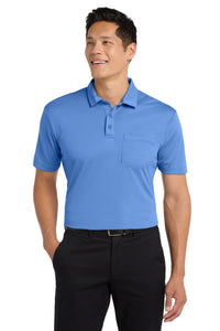 Port Authority Silk Touch Performance Pocket Polo - Carolina Blue