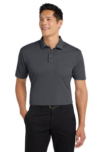 Port Authority Silk Touch Performance Pocket Polo - Steel Grey