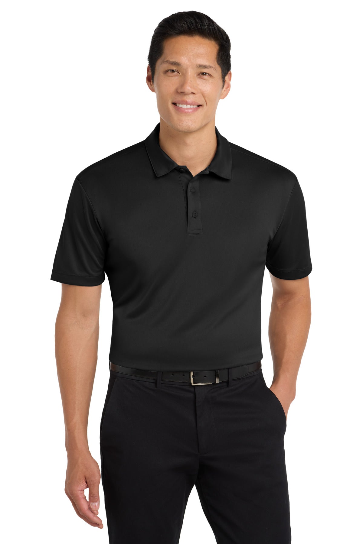 Port Authority Tall Silk Touch Performance Polo - Black