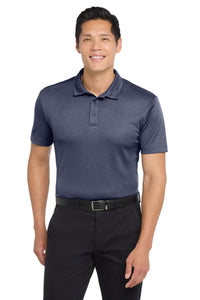 Port Authority  Heathered Silk Touch  Performance Polo - Navy Heather