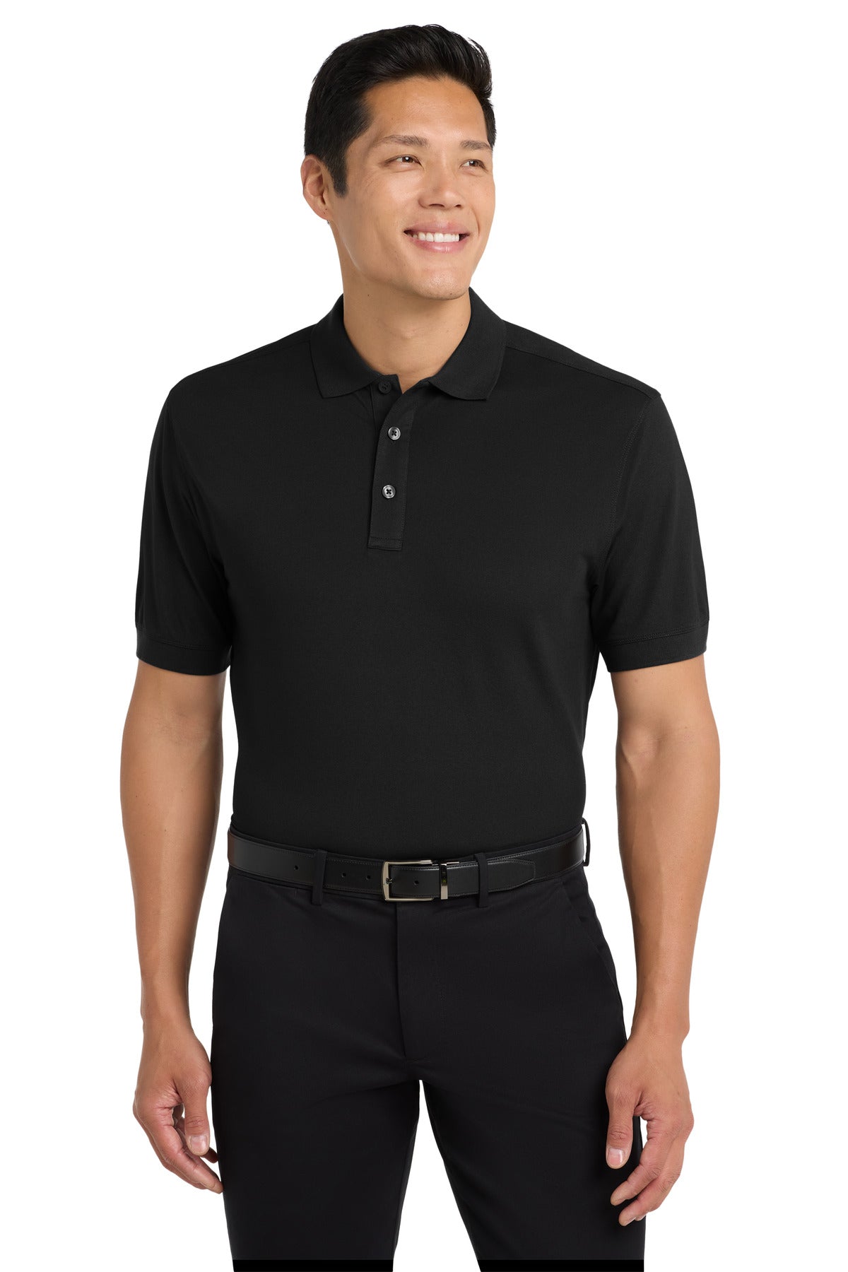 Port Authority Stretch Pique Polo - Black