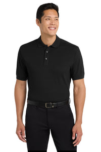 Port Authority Stretch Pique Polo - Black