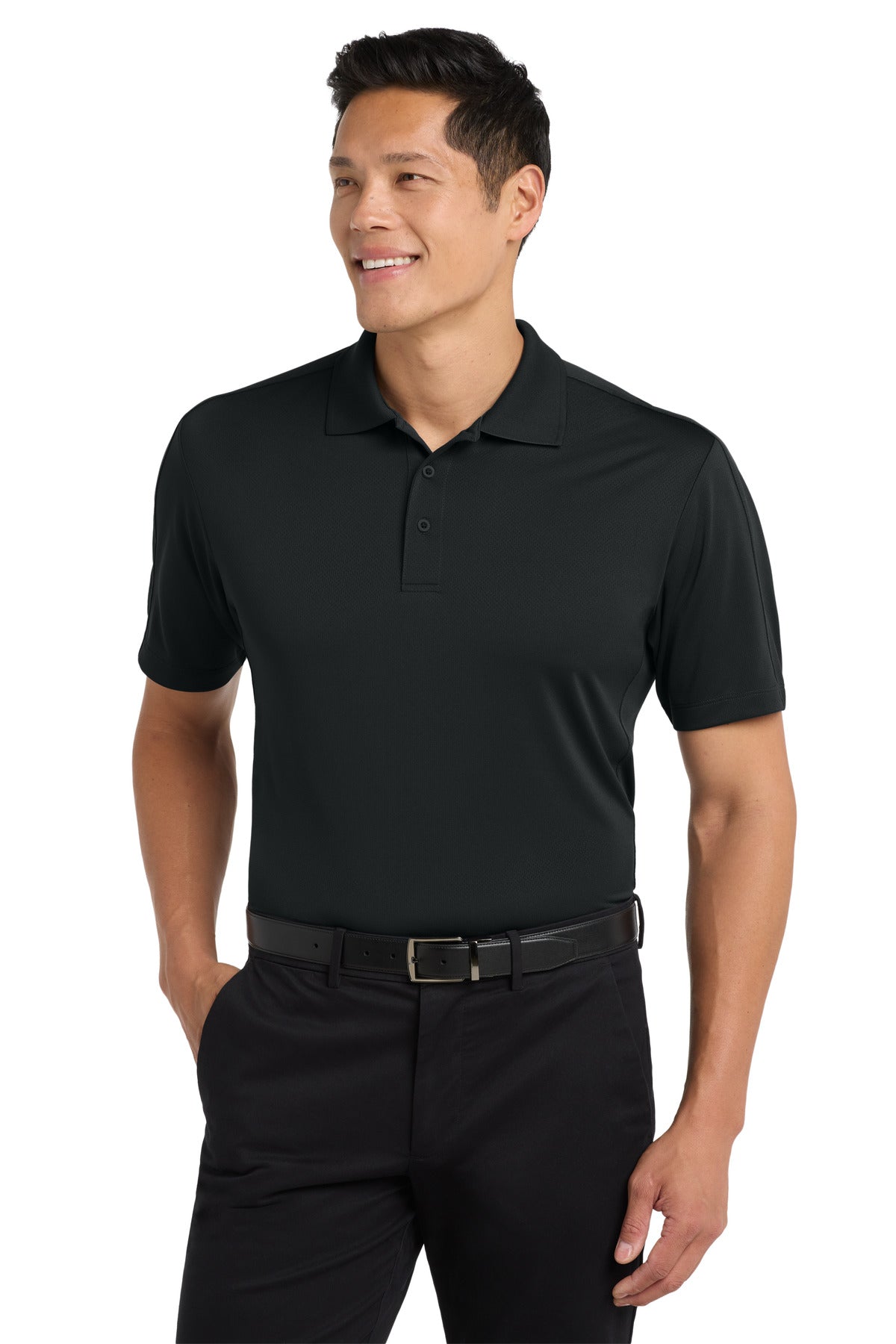 Port Authority Diamond Jacquard Polo - Black