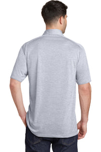 Port Authority Digi Heather Performance Polo - Light Grey Back