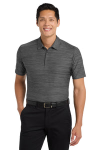 Port Authority  Stretch Heather Polo K583 - Black/ Thunder Grey