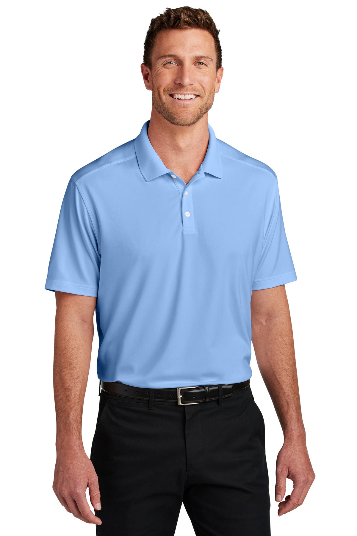 Port Authority City Stretch Flat Knit Polo K683 - Swiss Blue