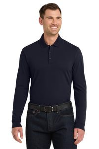 Port Authority EZCotton Long Sleeve Polo - Navy