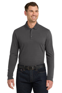 Port Authority EZCotton Long Sleeve Polo - Sterling Grey