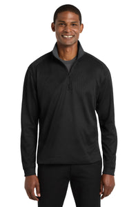 Port Authority Vertical Texture 1/4-Zip Pullover - Black/ Iron Grey